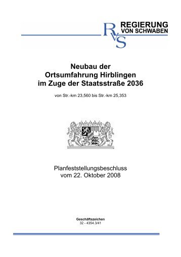 Neubau der Ortsumfahrung Hirblingen im Zuge der Staatsstraße 2036