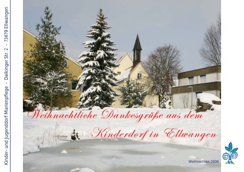 Weihnachtliche Dankesgrüße aus dem Kinderdorf in Ellwangen