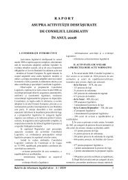 raport asupra activitÄÅ£ii desfÄÅurate de consiliul legislativ Ã®n anul 2008