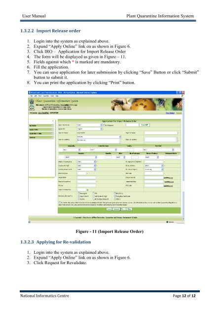 Operational Guidelines for Exporters and Importers - PQIS