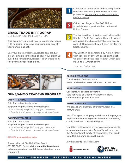 Brass & Firearm Trade-in Program Information - Action Target