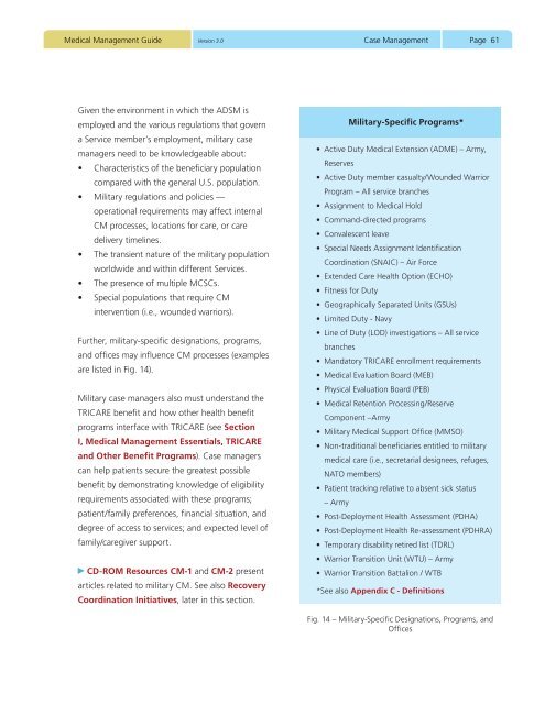 Medical Management Guide, 2009, Version 3.0 - Tricare