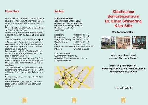 Stadt Seniorenzentrum Dr Ernst Schwering Sozial Betriebe Koln