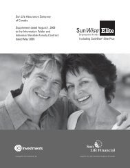 Supplement to the SunWiseÂ® Elite Plus Info Folder - CI Investments