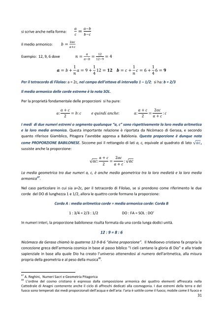 INSEGNAMENTO PITAGORICO ARMONIA - Istituto Cintamani