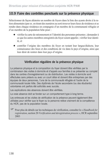 Directives pour mission d'Ã©valuation conjointe HCR/PAM