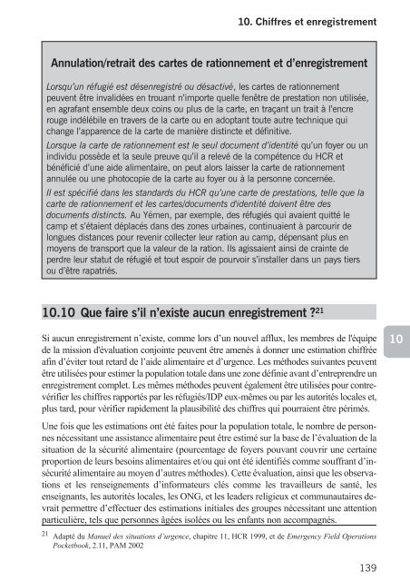 Directives pour mission d'Ã©valuation conjointe HCR/PAM