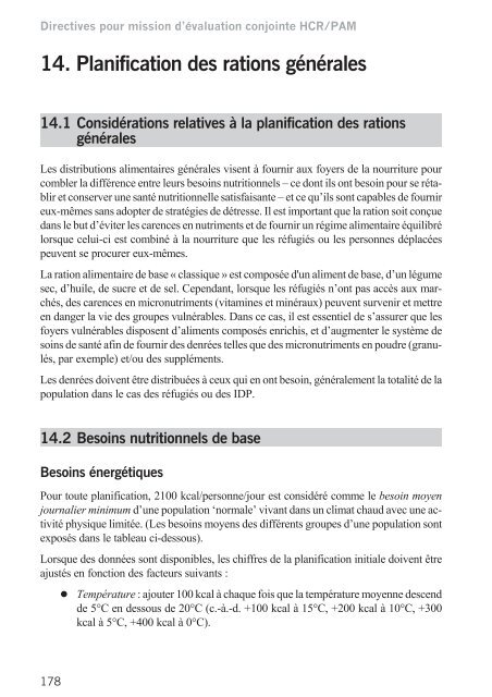 Directives pour mission d'Ã©valuation conjointe HCR/PAM