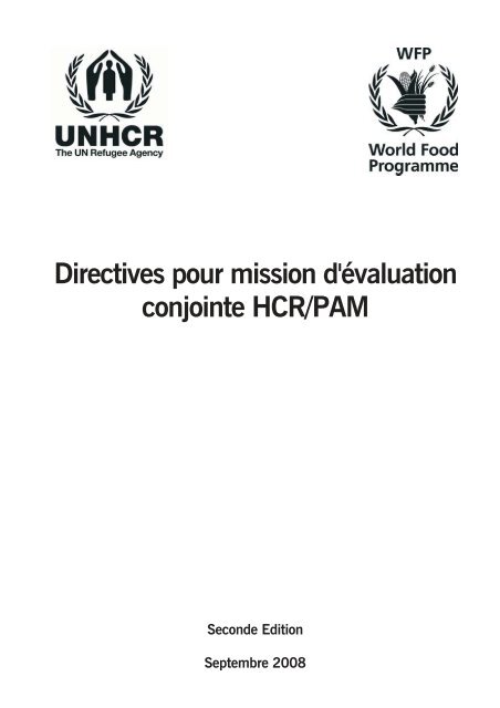 Directives pour mission d'Ã©valuation conjointe HCR/PAM