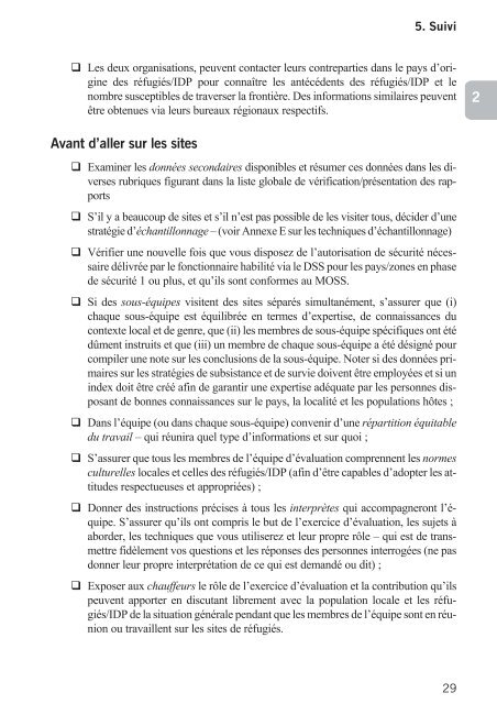 Directives pour mission d'Ã©valuation conjointe HCR/PAM