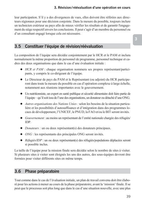 Directives pour mission d'Ã©valuation conjointe HCR/PAM