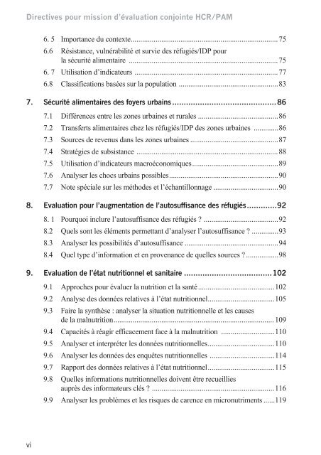 Directives pour mission d'Ã©valuation conjointe HCR/PAM