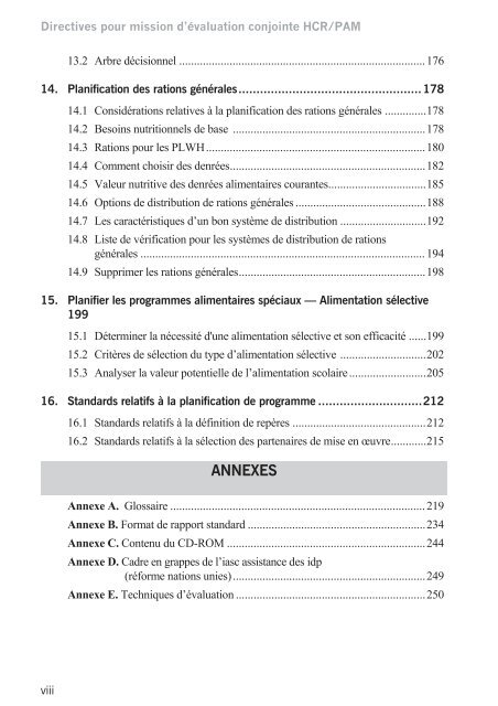 Directives pour mission d'Ã©valuation conjointe HCR/PAM