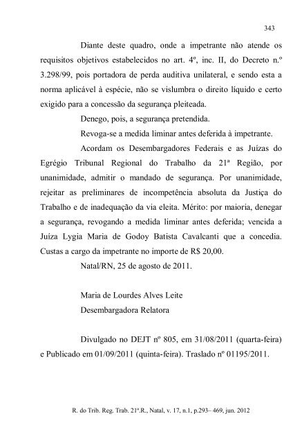 Revista do Tribunal Regional do Trabalho - 21Âª RegiÃ£o - RN