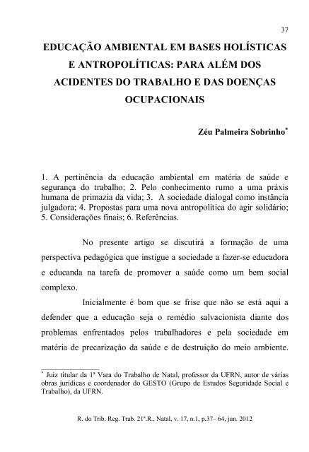 Revista do Tribunal Regional do Trabalho - 21Âª RegiÃ£o - RN