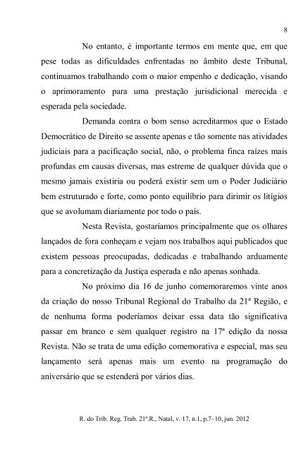 Revista do Tribunal Regional do Trabalho - 21Âª RegiÃ£o - RN