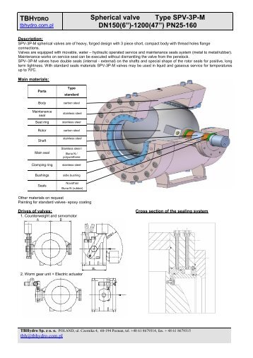 TBH Spherical valve Type SPV-3P-M DN150(6â)-1200(47â) PN25-160