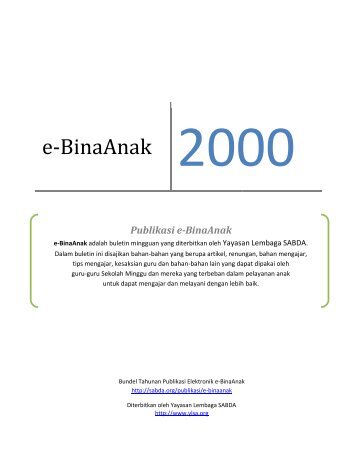 Bundel tahunan publikasi e-BinaAnak 2000 - Download - SABDA.org