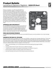 Product Bulletin - Liquid Controls