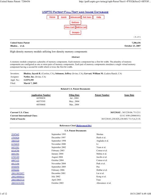 United States Patent: 7286436 - Discobolus Designs, Home Page