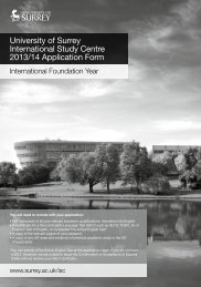 University of Surrey International Study Centre 2013 ... - Study Group