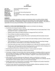 CTPF Job Description Job Title: Accounts Receivable Specialists ...