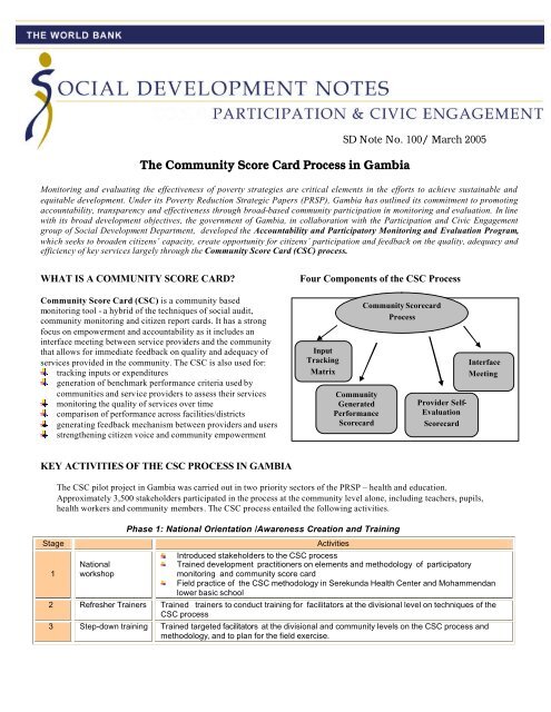 The Community Score Card Process in Gambia