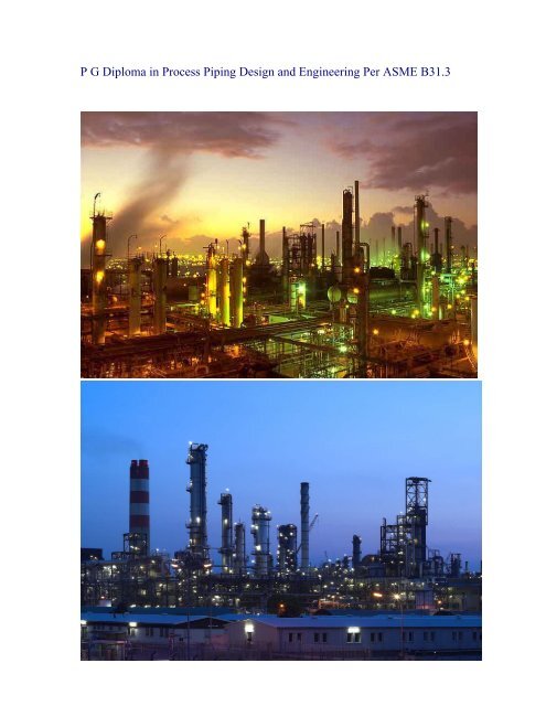 P G Diploma in Process Piping Design and Engineering Per ASME ...
