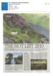 Irish Independent - The Hot List 2010 - Mulranny Park Hotel