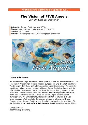 The Vision of FIVE Angels - Kochministry-Germany