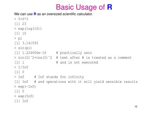 Introductory Slides for R - Statistics