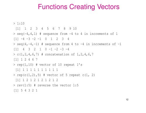 Introductory Slides for R - Statistics