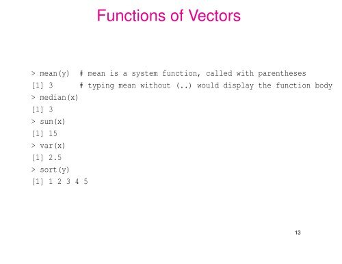 Introductory Slides for R - Statistics