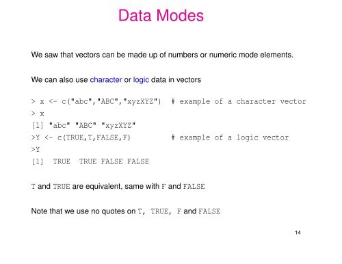 Introductory Slides for R - Statistics