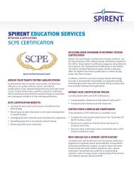 SCPE Certification - Spirent