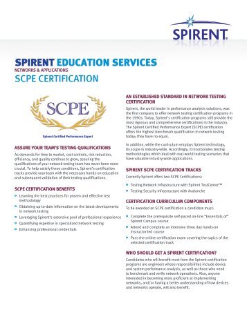 SCPE Certification - Spirent