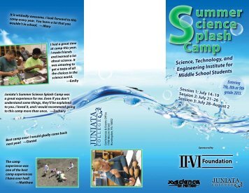 View/Print Summer Science Splash Brochure - Juniata College