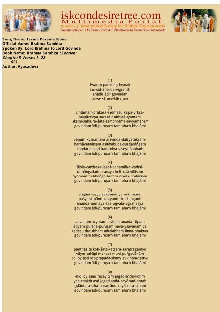 Brahma Samhita Pdf Bhajans Brahma Samhita Pdf Bhajans
