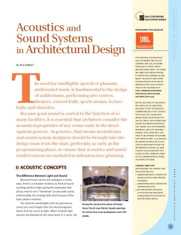 Acoustics and Sound Systems in Architectural Design
