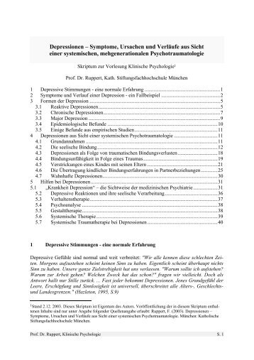 Depressionen – Symptome, Ursachen und Verläufe aus Sicht einer ...