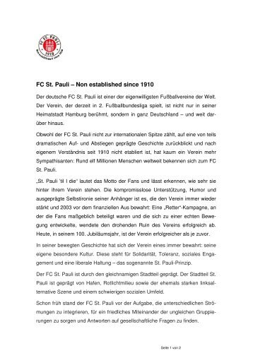 FC St. Pauli - non established since 1910 text FCSTP allgemein