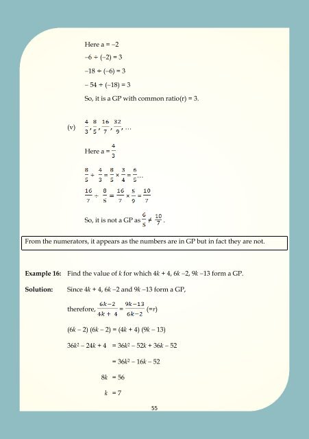 CBSEi Class 10 Sequences (AP and GP) CORE