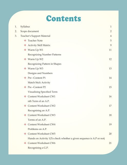 CBSEi Class 10 Sequences (AP and GP) CORE