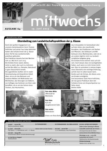 Zeitschrift der Freien Waldorfschule Braunschweig 19. Juni 2013 ...