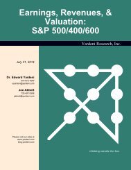 Earnings, Revenues, & Valuation: S&P 500/400/600