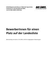 BewerberInnen für einen Platz auf der Landesliste - Die Linke. Bayern