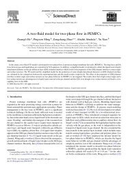 A two-fluid model for two-phase flow in PEMFCs