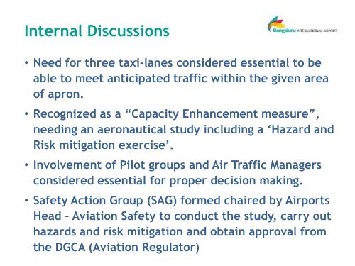 Three lane procedures on Apron - ACI Objective. To provide the ...