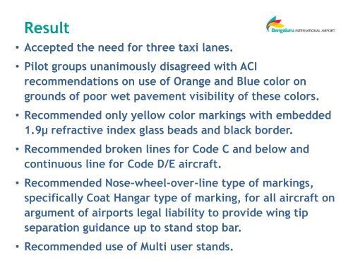 Three lane procedures on Apron - ACI Objective. To provide the ...