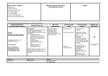 Merkblatt zur arbeitsmedizinischen Untersuchung